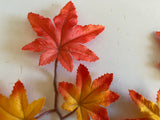 Craftuneed Bundle 10 Branches Artificial Autumn Fabric Maple Leaves Fall Foliage for DIY Crafts Wreaths Home Decor
