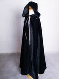 Handmade Black Hooded Doll Cloak Gothic Robe Cape (1/6, 1/4, 1/3 Scale)