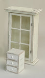 Handmade 1:6 Scale Vintage Dollhouse Cabinet Set, Miniature Secretary Desk Wooden Furniture