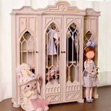 DIY Gothic Dollhouse Miniature Wardrobe Closet Kit 1/6 1/8 1/12 Unfinished (Unassembled)