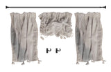 Craftuneed 1:6 Miniature Dollhouse Ivory Cloud Draped Curtains Handmade Doll Window Drapes Rod Variable Size Available