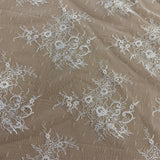 3 Yards Ivory Sequin Lace Fabric Embroidered Floral Tulle Lace for Bridal DIY