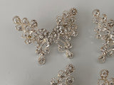 Craftuneed Bundle 4pcs silver rhinestones bridal embellishments butterfly brooch pin jewellery Brooches