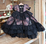 Handmade Gothic Doll Dress Set Miniature Victorian Evening Gown 1/6 1/4 1/3 Scale