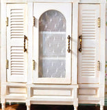 Handmade 1:12 Scale Vintage Dollhouse Cabinet - Miniature Wooden Wardrobe