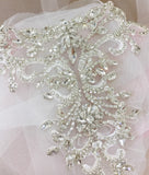 Silver Rhinestone Applique Crystal Motif Embellishment for Sewing Craft