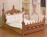 DIY Gothic Dollhouse Bed Frame Bedding Kit Miniature Furniture Unassembled 1/6 1/12 Scale