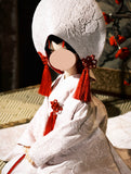Handmade Doll Wedding Kimono Miniature Japanese Style Shiromuku Bridal Outfit 1/4 1/3