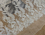 Champagne Beaded Lace Fabric by Yard Sequin Bridal Embroidered Lace Tulle For Wedding