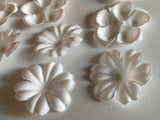 Bundle 20pcs Ivory Fabric Flower Petals Applique | 3D Floral Embellishments | Craft/Wedding