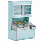 Craftuneed 1:6 Scale Miniature Ice Cream Display Freezer Cabinet with Scoops and Removable Ice Cream Rack Dollhouse Kitchen Furniture