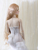 Craftuneed 1:6 Scale Doll Floral Petal Dress with Necklace and Sleeves Miniature Fashion Doll Gown Outfit Handmade