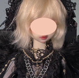 Handmade Doll Dress & Headpiece Set Black Lace Embroidery Outfit - 1/6, 1/4, 1/3 Scale