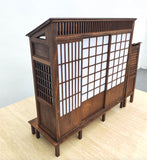 1:6 Dollhouse Japanese House Front Handmade Miniature Wooden Facade Shoji Screen Diorama