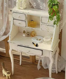 1:6 Scale Dollhouse Vintage Vanity Table with Chair Handmade Miniature Dressing Table