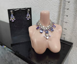 1:6 Scale Doll Necklace and Earrings Set Miniature Rhinestone Jewellery Multiple Colours