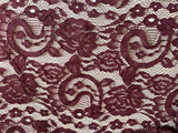 Craftuneed wine colour embroidered floral lace fabric sheet approx. 1 meter