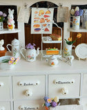 Miniature Dollhouse Kitchen Display Cabinet 1/6 1/12 Scale Vintage Style Handmade