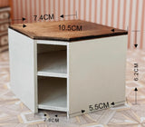 1:12 Scale Dollhouse Wooden Kitchen Furniture Miniature Dining Table, Chairs, Cabinets & Shelves Craftuneed Handmade Doll Kitchen Decor