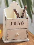 1:6 Scale Dollhouse Cutlery Holder Handmade Miniature Vintage Wooden Utensil Box Kitchen