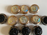 Craftuneed Bundle 11pcs 3D black rainbow sew on floral jacket coat circle shank buttons 3.2cm diameter