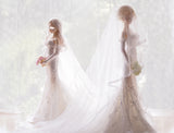 1:3 Scale Doll Wedding Dress Handmade Miniature Mermaid Bridal Lace Gown Veil Outfit