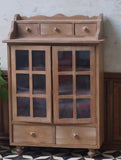Craftuneed 1:6 Scale Miniature Sideboard Cabinet, Entryway Hutch, Chair Handmade Dollhouse Wooden Furniture For Dolls