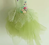 Handmade 1:6 Scale Doll Floral Lace Dress Beaded Mermaid Tulle Gown with Hair Accessory