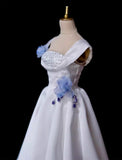 Craftuneed Handmade Classic White Doll Dress Set with Petticoat & Necklace Custom Fit for 1/6 1/4 1/3 Scale dolls