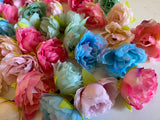 Craftuneed Bundle 44pcs Mini Artificial Peony Blooms Flower Heads Assorted Colours for DIY projects