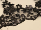 Craftuneed Bundle 8.6Meter or 3.7Meters or 1.2Meter black sequins lace trim embroidered dress lace trimming