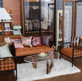 1:6 Scale Miniature French Vintage Folding Screen Dollhouse Room Divider with Lace & Fabric Panels Handmade Doll Furniture