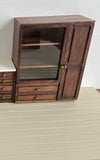 Handmade Dollhouse Kitchen Cabinet Set 1:12 Scale Miniature Walnut Wooden Sink Units