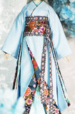 Handmade Doll Kimono Outfit with Obi Japanese Style Doll Clothing For 1/6, 1/4, 1/3