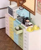 Craftuneed 1:6 Scale Miniature Drawer Cabinet Set of 8 Colourful Kitchen or Office Storage Furniture for Dollhouse