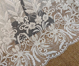 Ivory Beaded Lace Fabric by Yard – Embroidered Bridal Sequin Lace for Wedding DIY