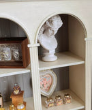 1:6 Scale Dollhouse Arched Wooden Cabinet with Drawers Miniature Cottage Dollhouse Display Shelf Furniture For Dolls Handmade