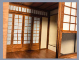 1:6 Scale Japanese Room Miniature Kit - Unpainted Unfurnished Flat Pack Wooden Dollhouse Scene Craft Supply