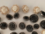 Craftuneed Bundle lot 45pcs 3d rose floral plastic buttons jacket coat sew on half shank buttons