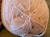 Job lot 4rolls Purple lilac & sequins Cherry Pink Acrylic Wool yarn for knitting and crochet diy