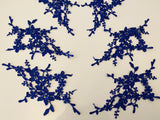 Craftuneed Bundle 6pcs royal blue sew on lace applique embroidered floral lace motif patch