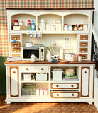 Handmade Dollhouse Kitchen Hutch Cabinet 1:6 Scale Miniature Wood Furniture