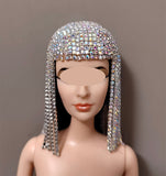 Handmade 1:6 Scale Doll Rhinestone Headpiece Miniature Silver Gold Rainbow Headwear