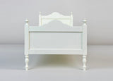 Craftuneed 1:6 scale Dollhouse French Style Princess Bed Miniature Ivory cream Wooden Bed Bedding Set For Fashion Dolls