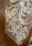 Large Ivory Sequin Lace Applique Bridal Floral Embroidered Lace Motif 79cm