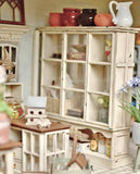Vintage Style Dollhouse Display Cabinet DIY Kit – 1/6 & 1/12 Scale Miniature Furniture Flat Pack (Unassembled)