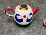 Trade Plus Aid Swan and Heart Teapot Hand paint Enamel Limited Edition Collectable