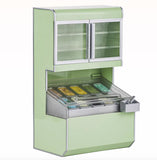 Craftuneed 1:6 Scale Miniature Ice Cream Display Freezer Cabinet with Scoops and Removable Ice Cream Rack Dollhouse Kitchen Furniture