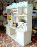 Dollhouse Miniature Sewing Cabinet with Drawers and Accessories Set – Wooden Vintage Style Sewing Cupboard (1:12 Scale)