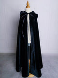 Handmade Black Hooded Doll Cloak Gothic Robe Cape (1/6, 1/4, 1/3 Scale)